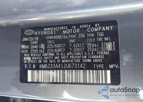 2018 Hyundai Tucson Sel from USA, damaged, VIN KM8J33A41JU673142